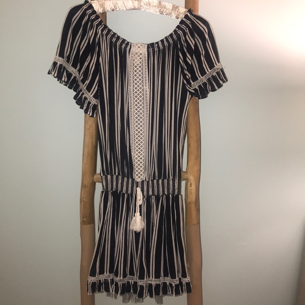 Nautical white and navy summer dress
